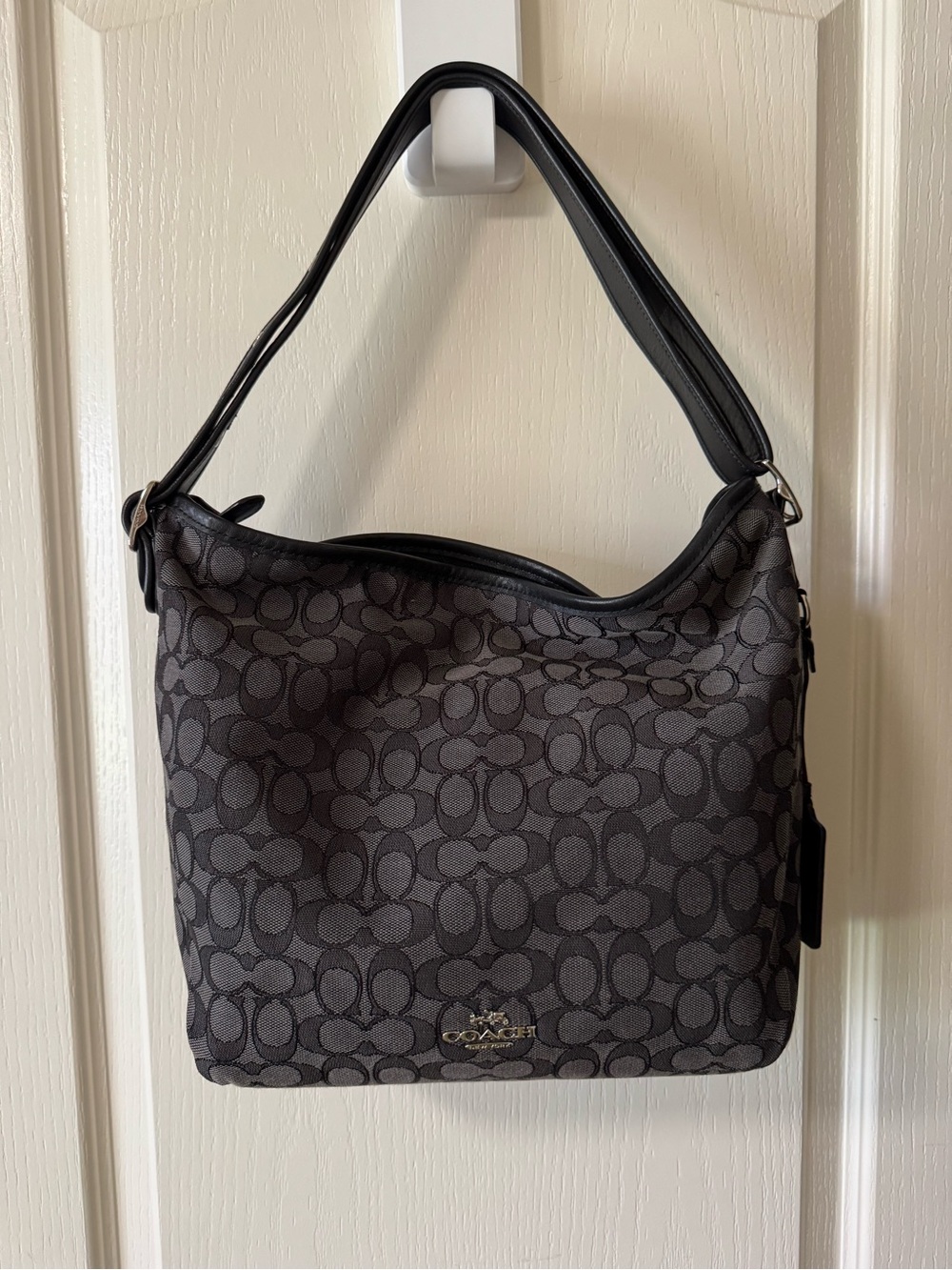 Coach Black Signature Canvas Shoulder Bag / Crossbody